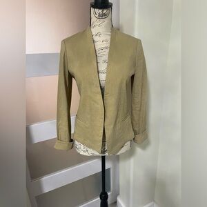 Theory Beige/flax Linen blend Blazer SZ 2 EUC